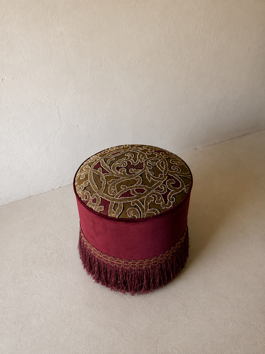 Lucknow Embrodied Footstool
