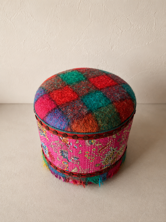Kutch Paisley footstool