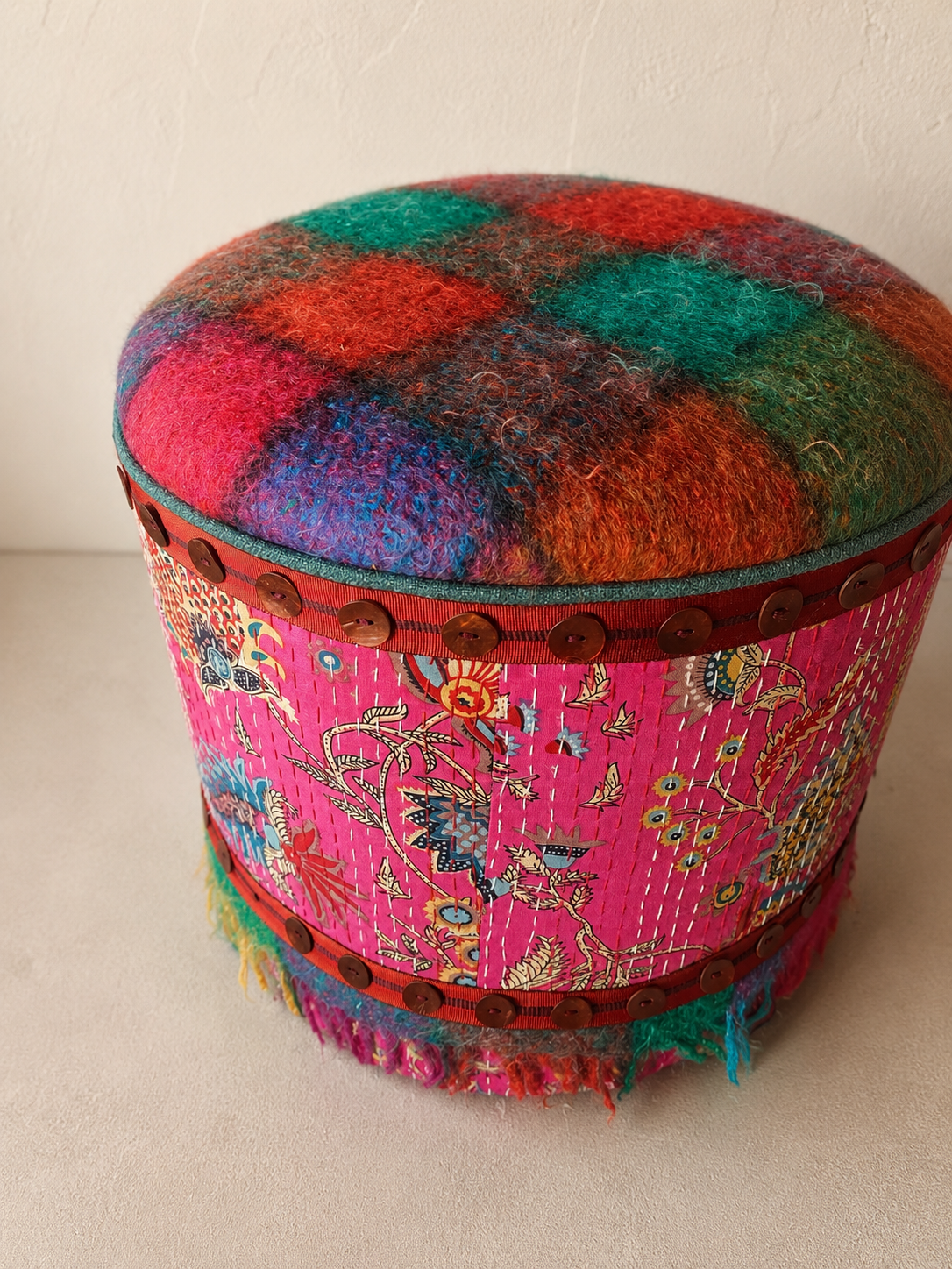 Kutch Paisley footstool
