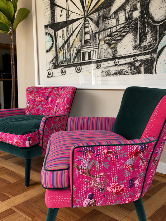 Hand-Stitched Kantha Armchair