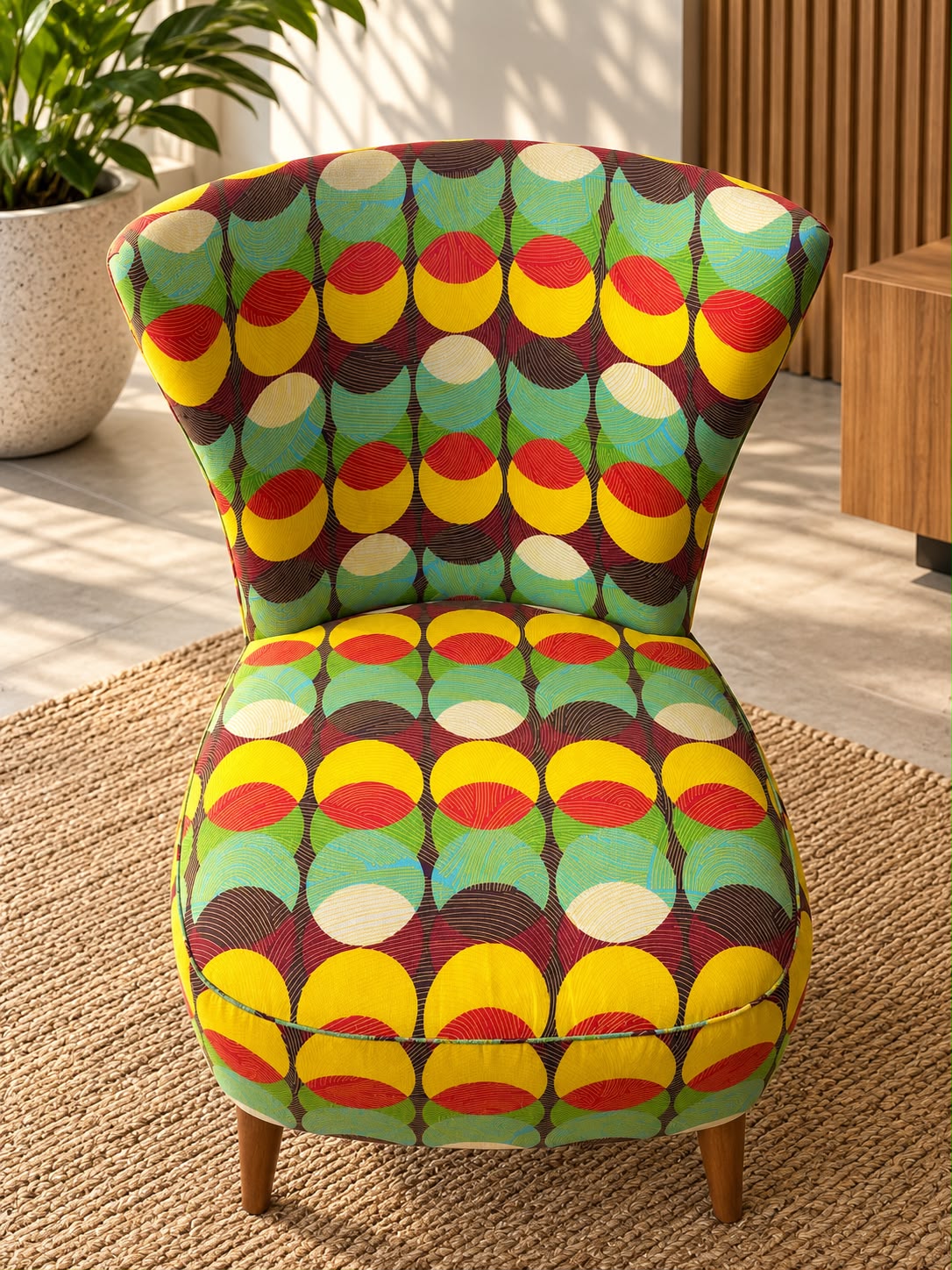 Vintage Mid-Century Patterned Accent Chair