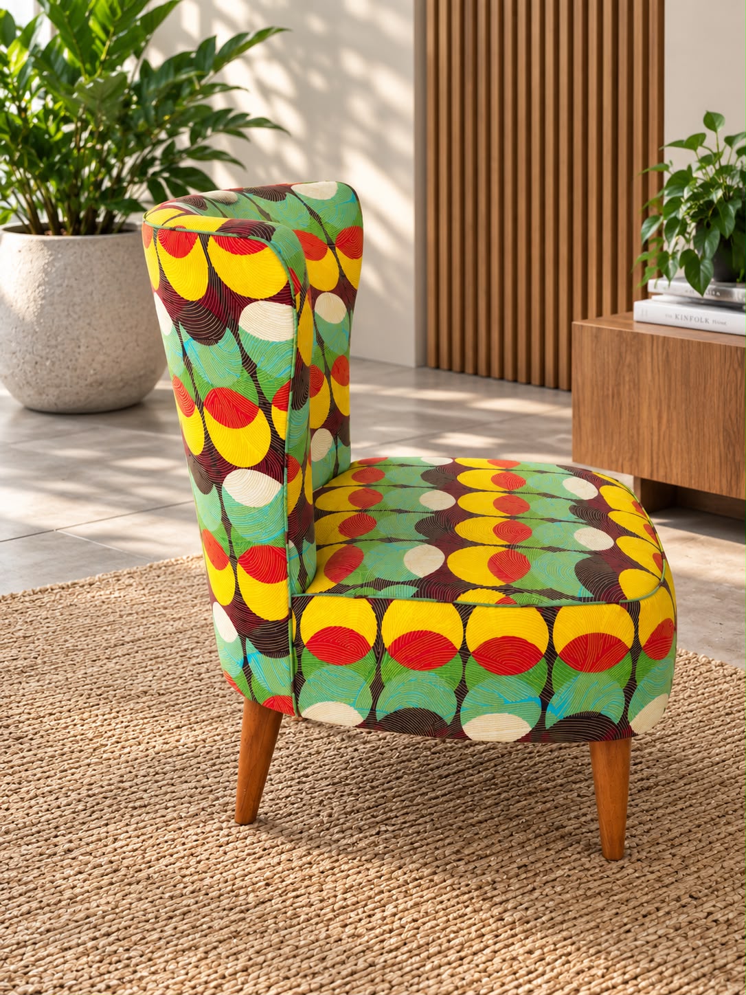 Vintage Mid-Century Patterned Accent Chair