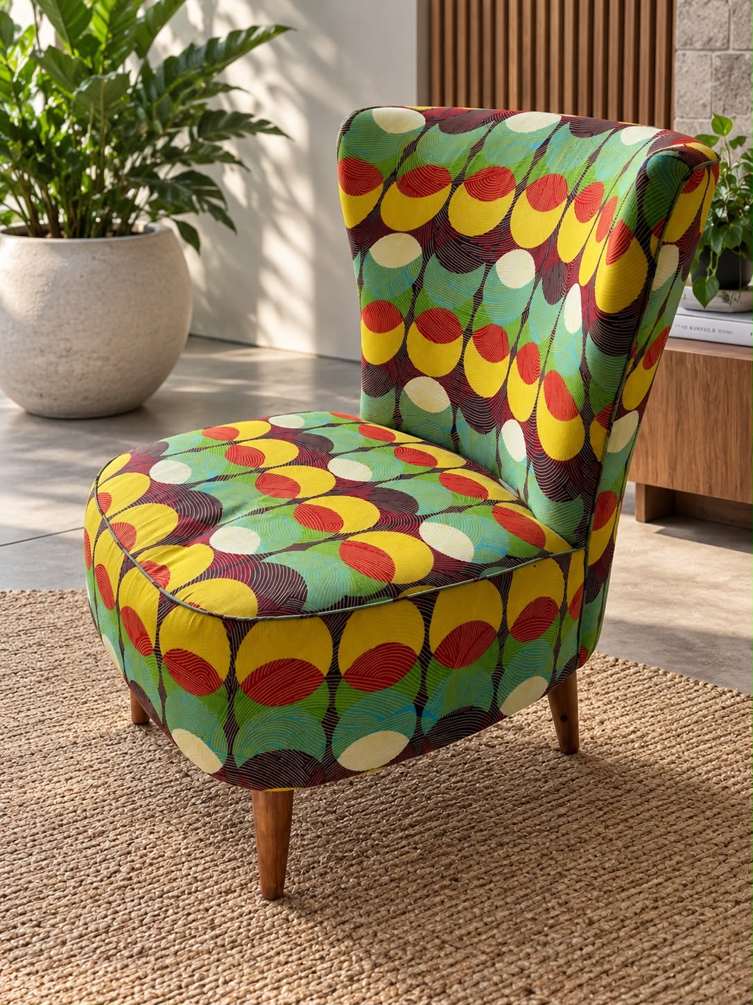 Vintage Mid-Century Patterned Accent Chair