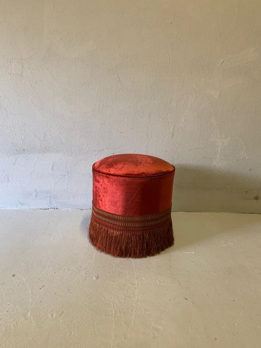 Jaipur Velvet Fringe footstool